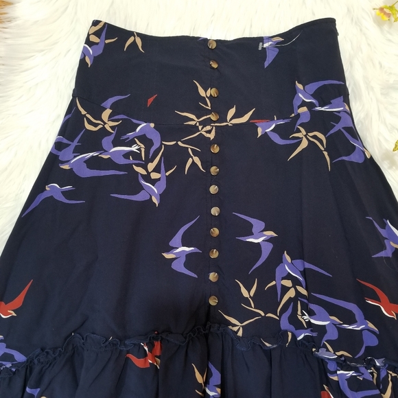 COPY - MAEVE ANTHROPOLOGIE Blue Bohemian Asymmetrical Midi Skirt SIZE 0P. - Picture 7 of 17